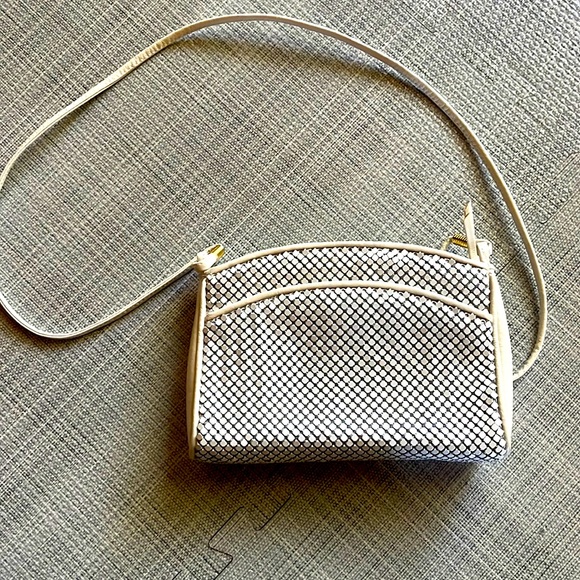 vintage Whiting And Davis white mesh purse shoulder bag - Picture 1 of 8
